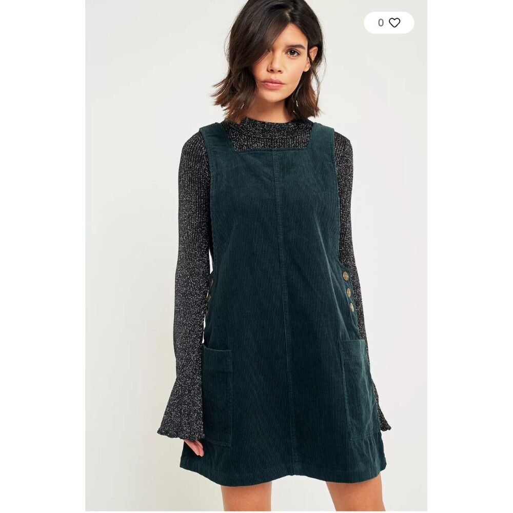 Womens urban outfitters corduroy dress. Size small. Emerald green color.